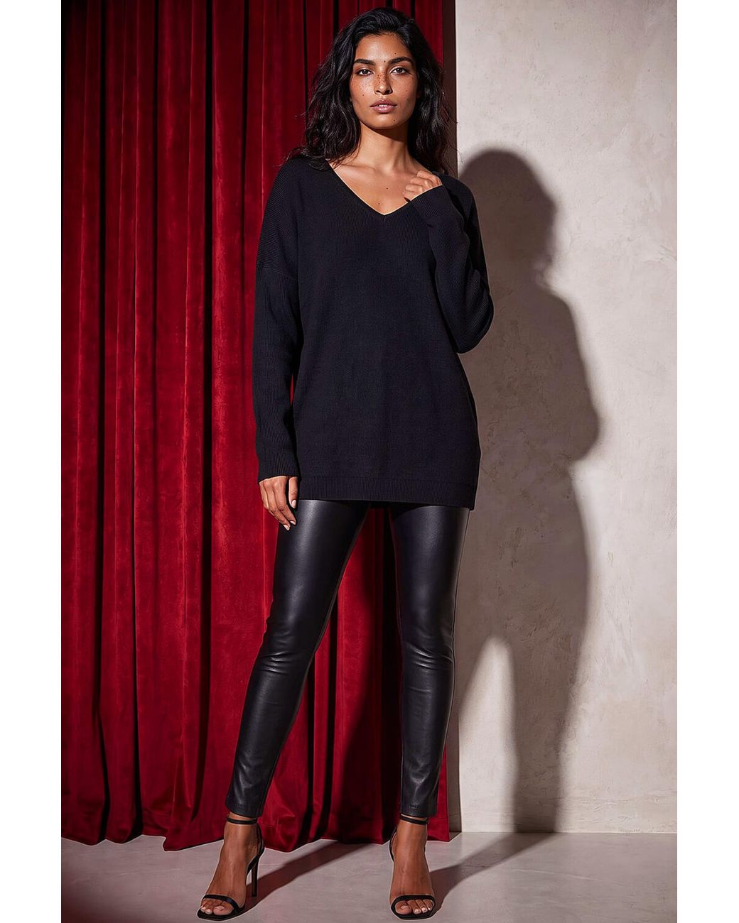 Roman Black Diamante Back Knit Jumper