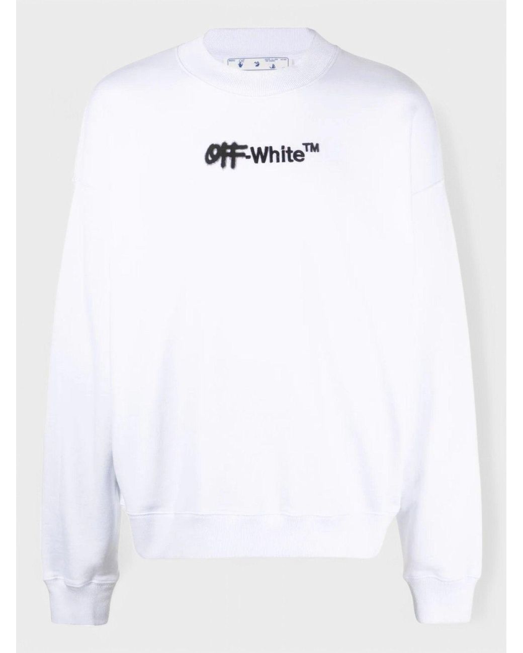 Off-White c/o Virgil Abloh White Spray Helv Skate Crewneck for men