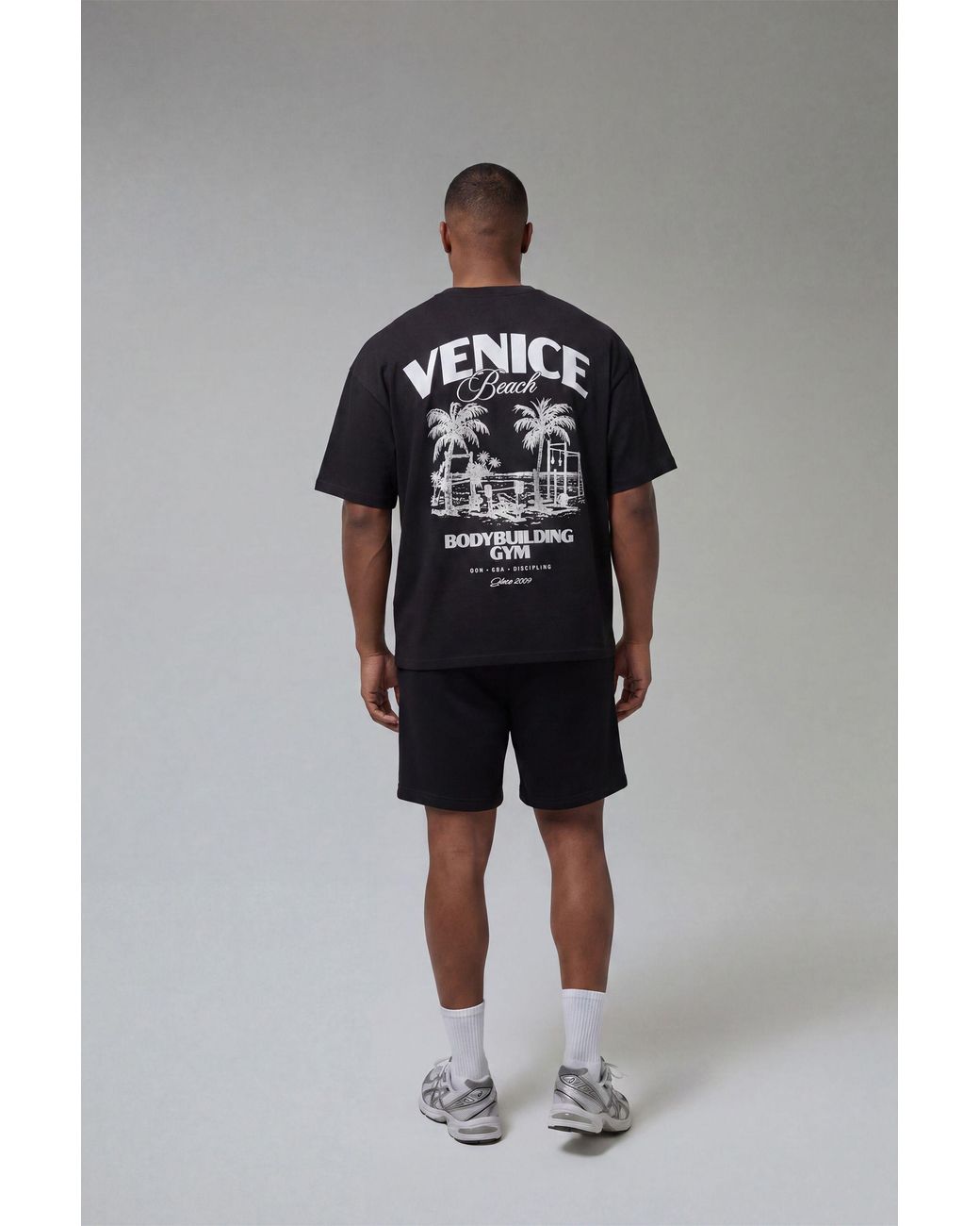 BoohooMAN Gray Active Venice Beach Oversized T-Shirt for men