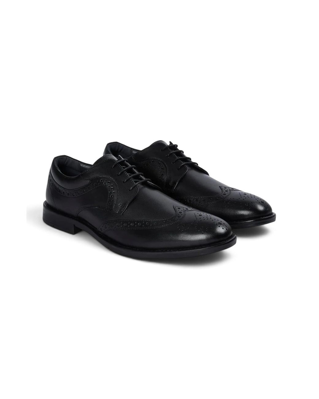 Paul Andrew Black Wingtip Brogue Derby Shoes for men