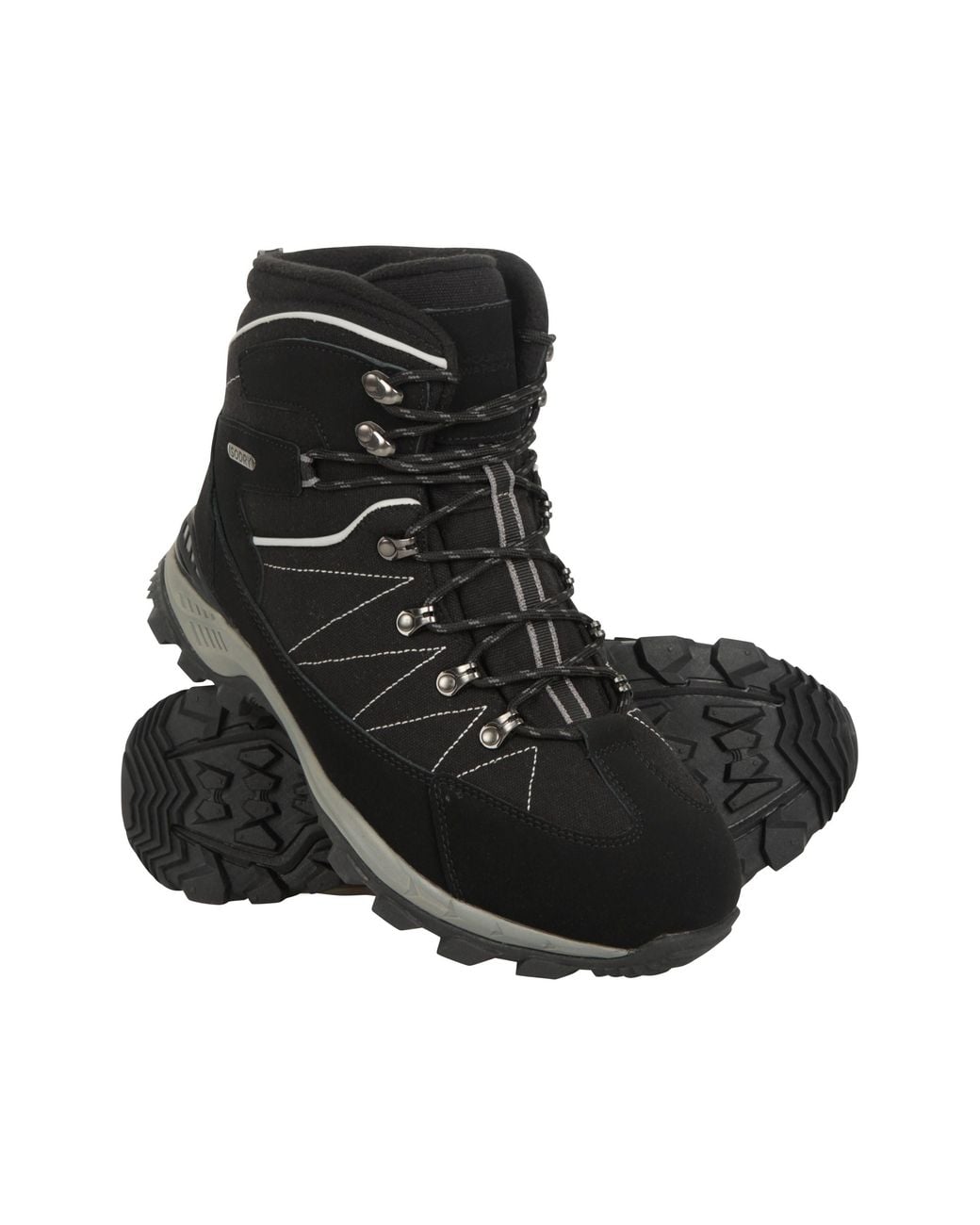 Mountain Warehouse Black 'Boulder' Trekker Boots Waterproof Breathable Winter Boot Leather for men