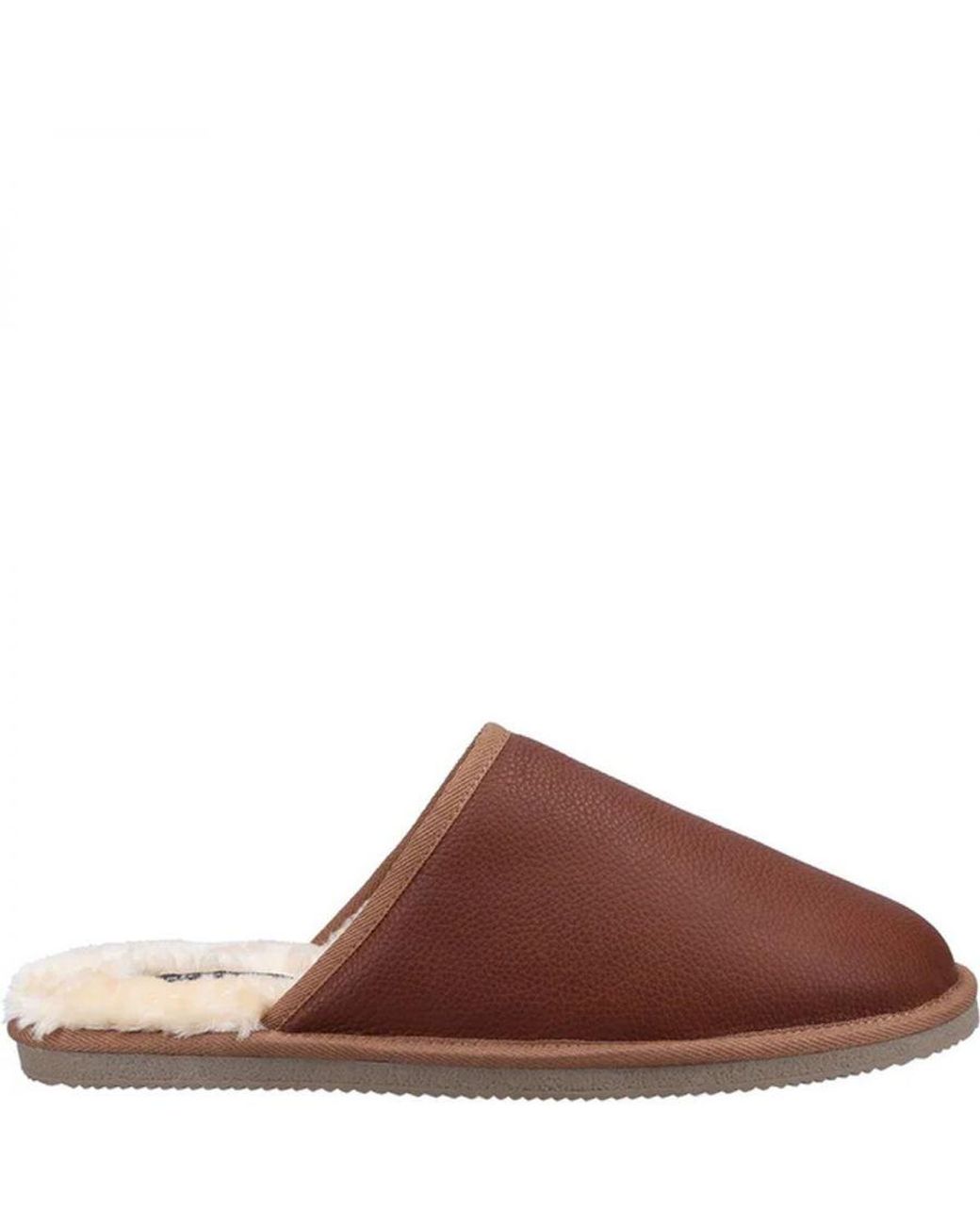 Hush Puppies Brown Coady Leather Slippers for men