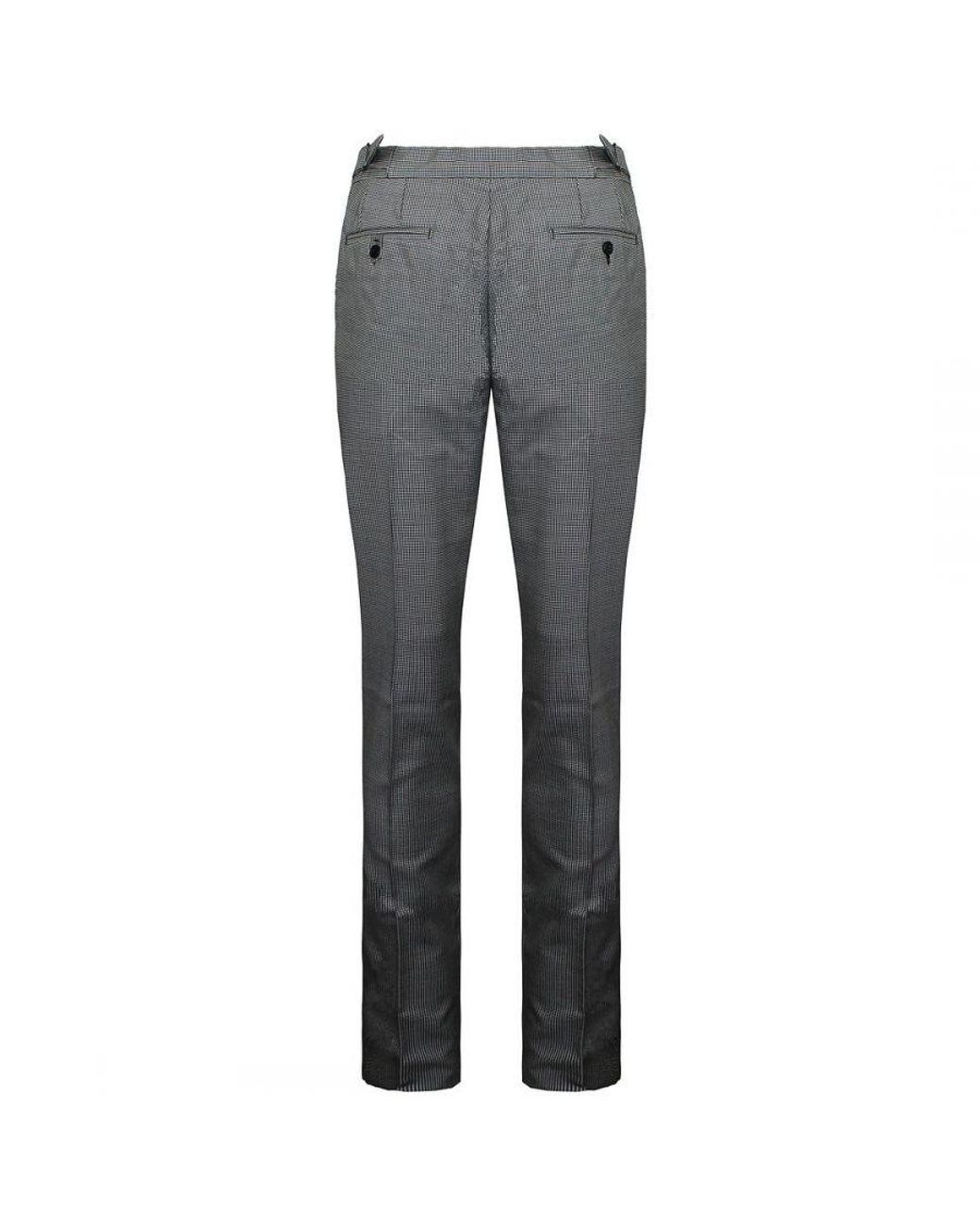 Hackett Gray Mayfair Pup Tooth Trousers Cotton for men