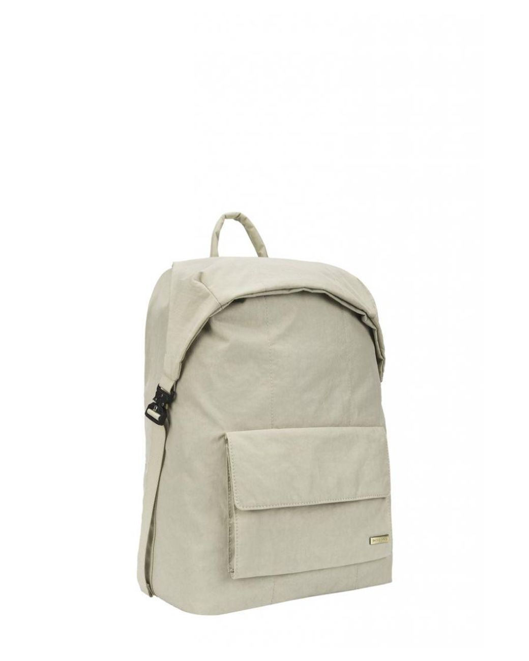 Smith & Canova White Flapover Nylon Backpack