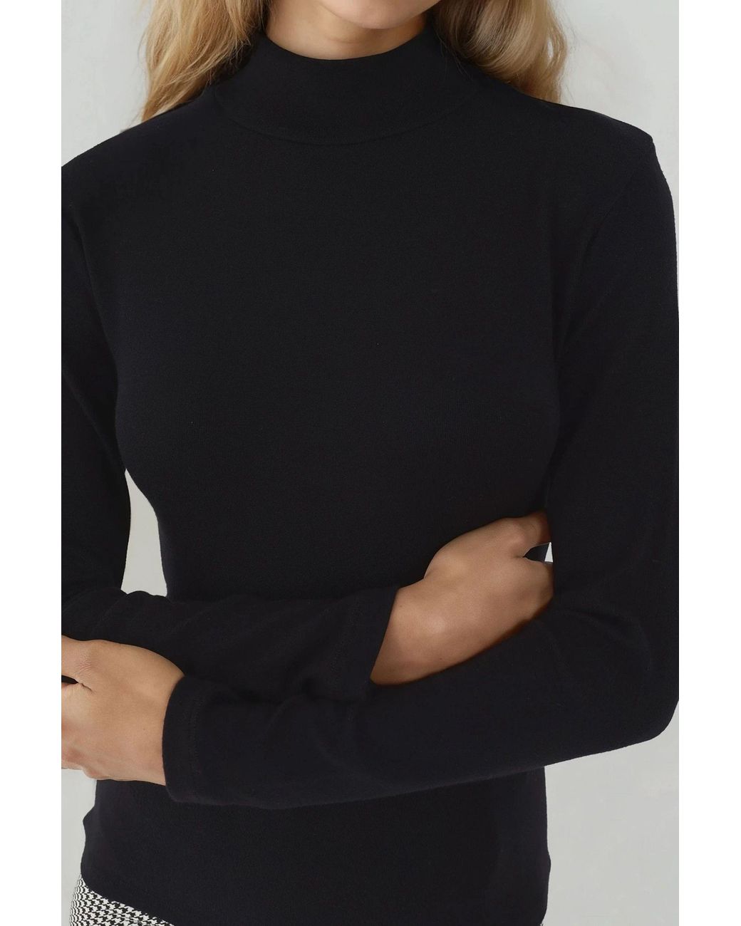 Hiccup Black Ultra Soft Touch Slim Fit Turtleneck Knitted Top