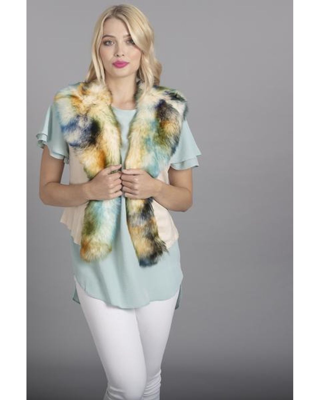 Jayley Gray Luxury Faux Fur Suede Gilet