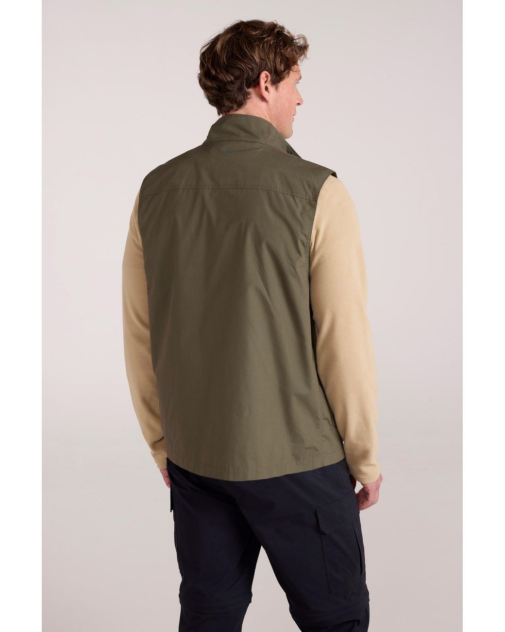 Mountain Warehouse Green 'Trek Ii' Gilet Lightweight Quick Dry Casual Full Zip Body Warmer Jacket for men