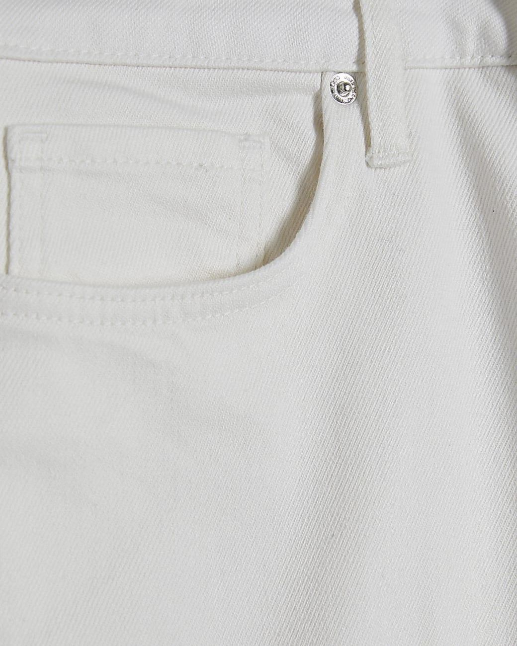 River Island White Straight Leg Jeans Petite Stretch Cotton