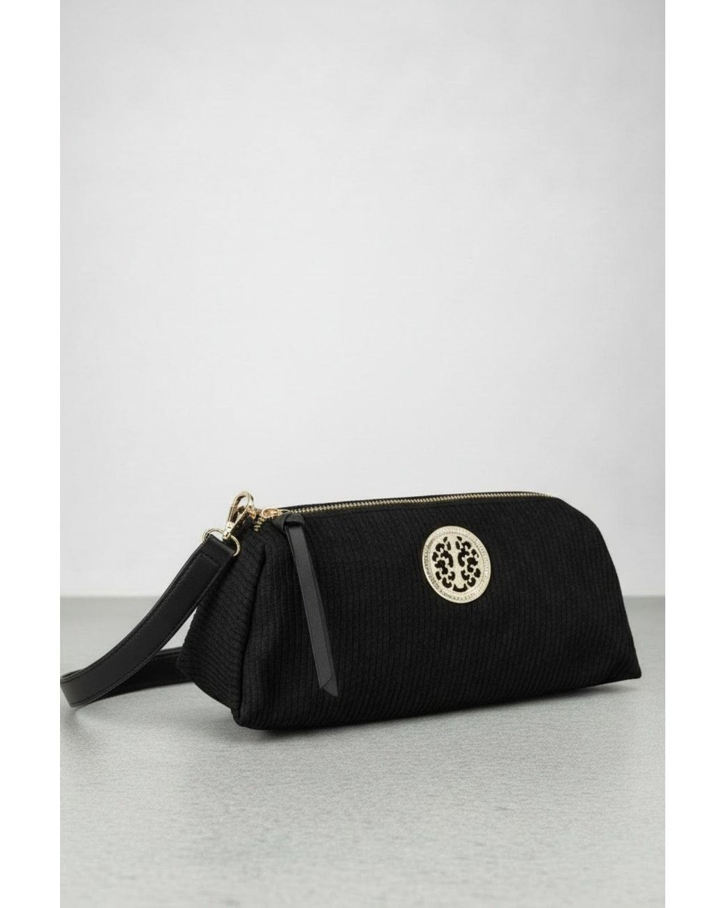 SVNX Black Crossbody Baguette Bag With Detail