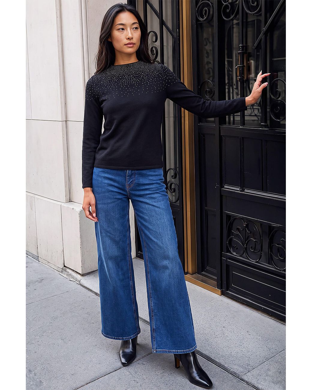 Roman Blue Petite Hotfix Knit Jumper