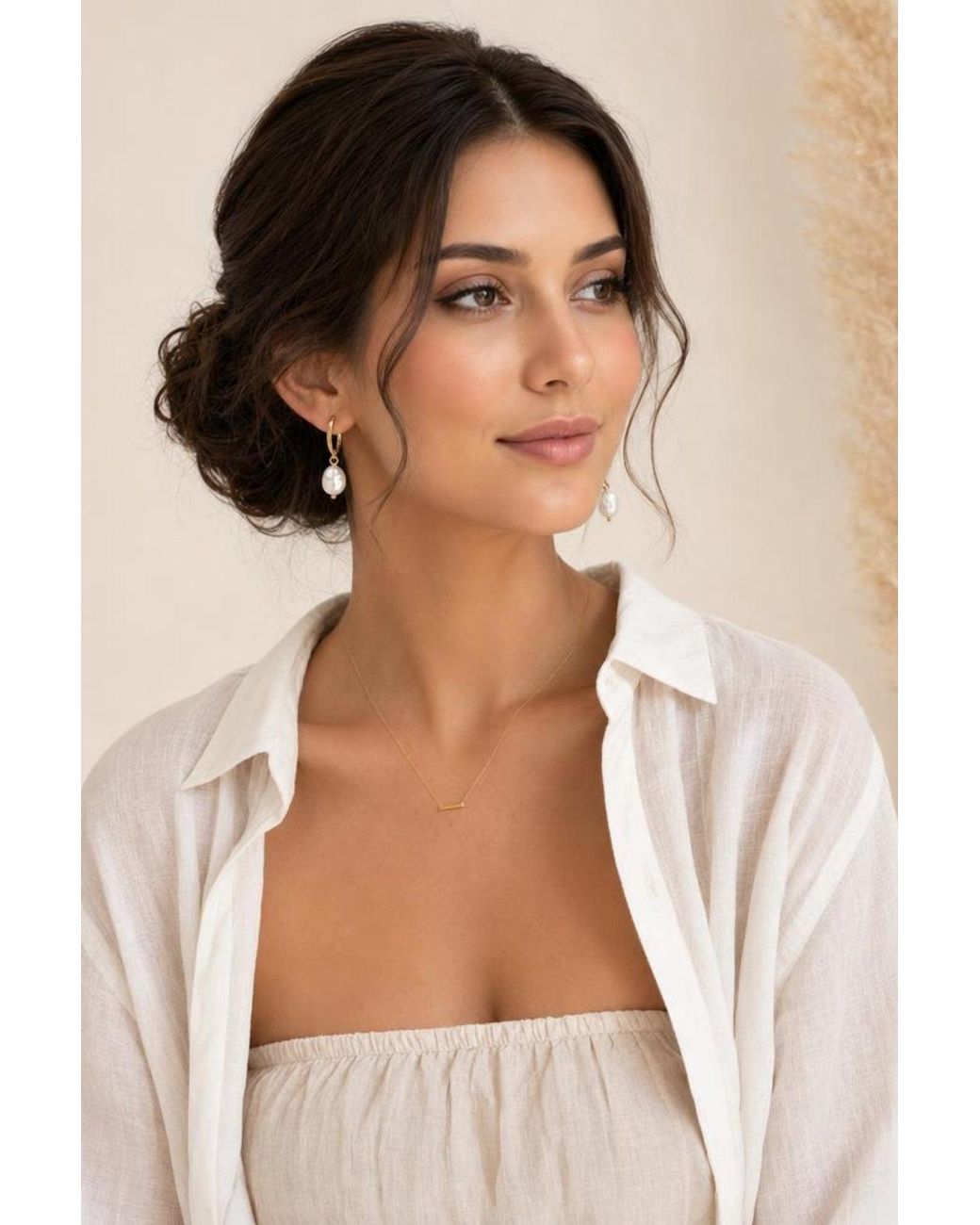 SVNX Metallic Baroque Pearl Earrings
