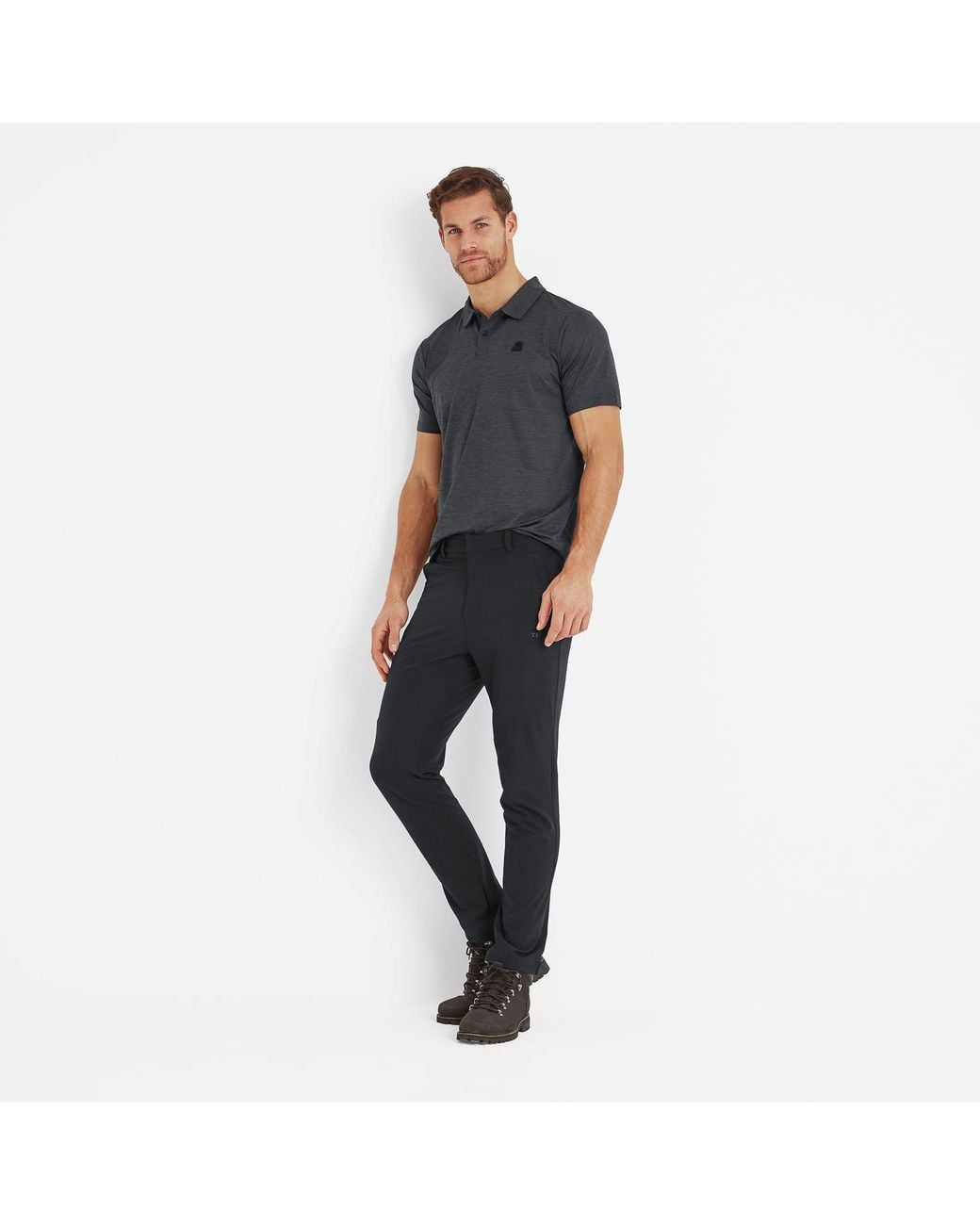 TOG24 Black Hurstead Softshell Walking Trousers Short for men