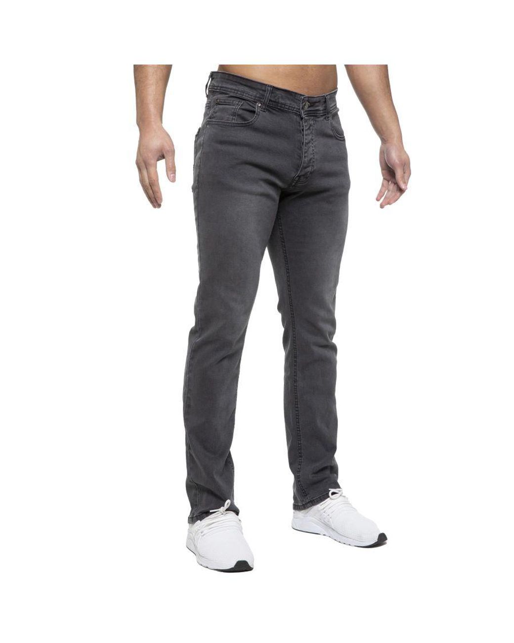 Enzo Blue Straight Fit Stretch Denim Jeans for men