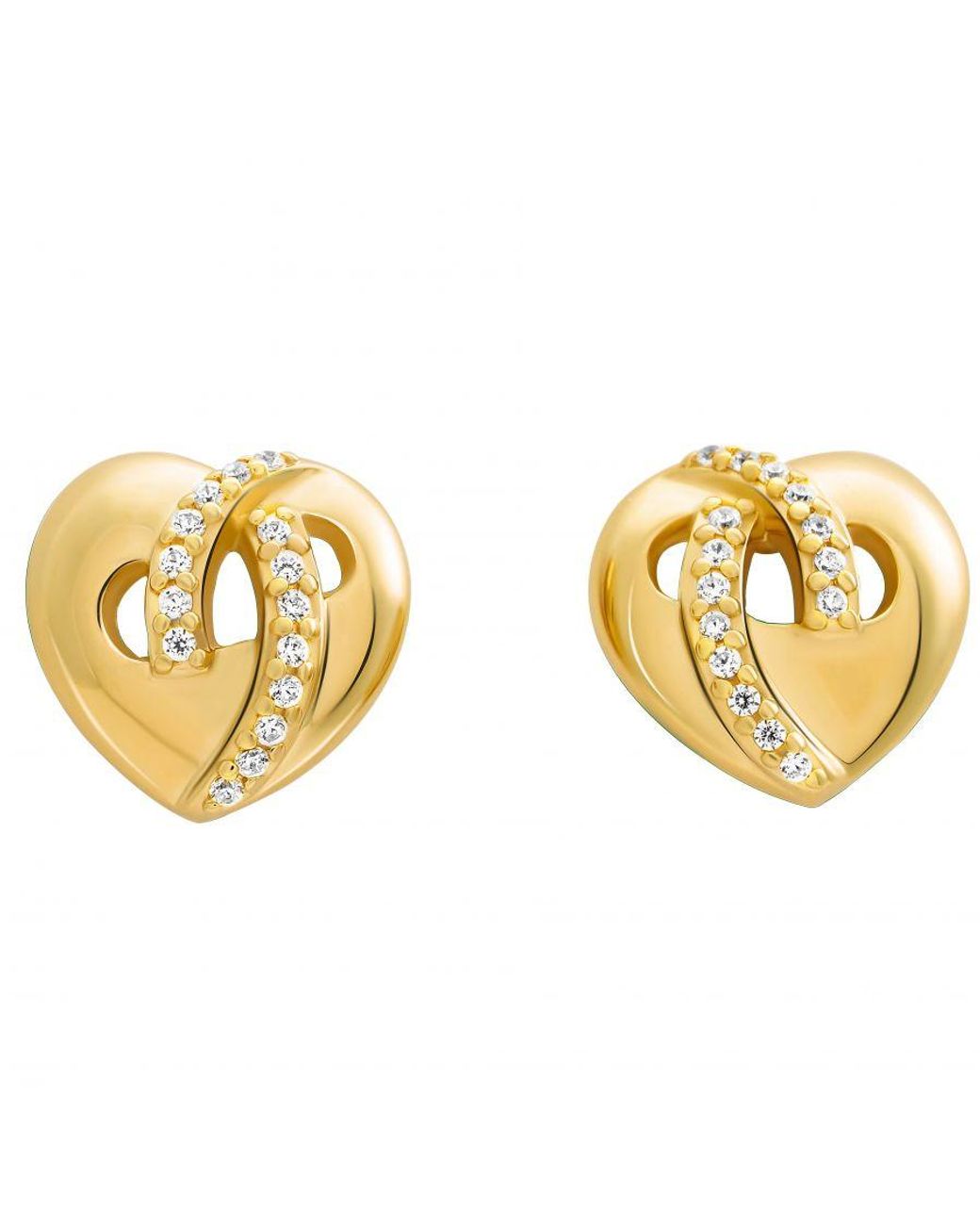 Orphelia Metallic 'Amore' 925 Sterling Stud Earrings