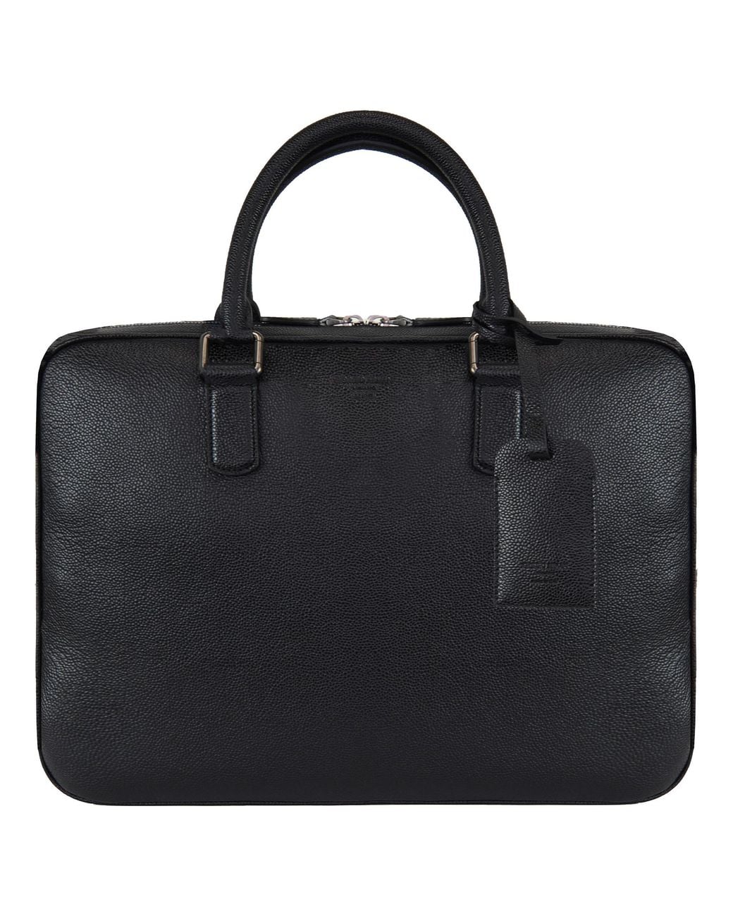 Giorgio Armani Black Briefcase Bag Leather