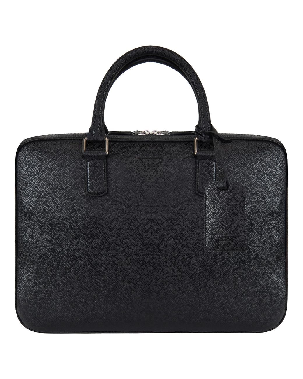 Giorgio Armani Black Briefcase Bag Leather