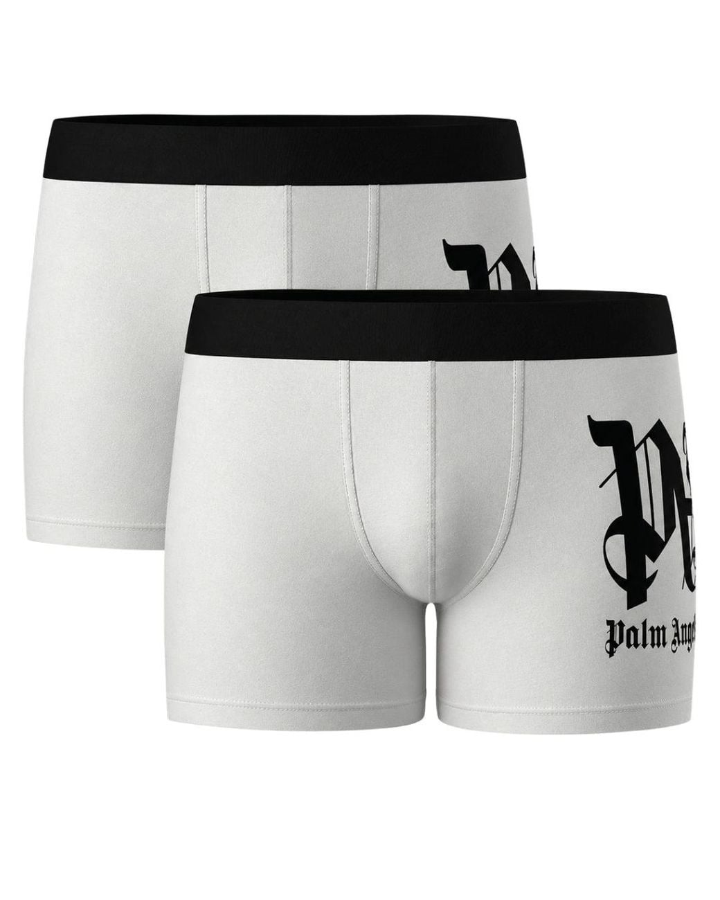 Palm Angels White Two-Pack Side Mark Logo Boxer Shorts Cotton for men