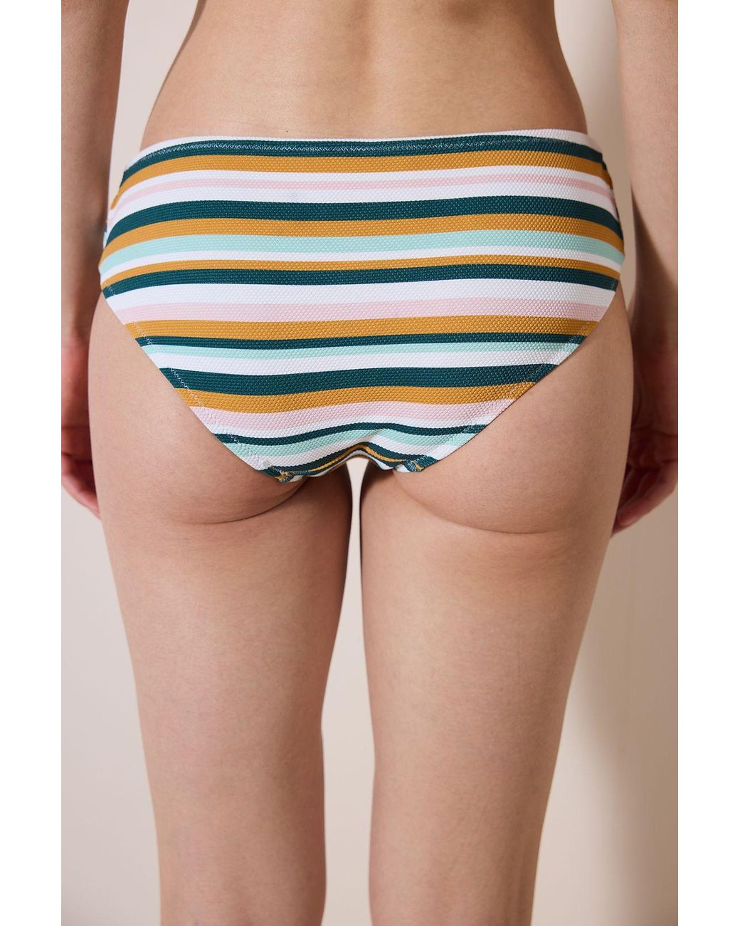 Penti Blue Striped Mid-Waist Hipster Bikini Bottoms