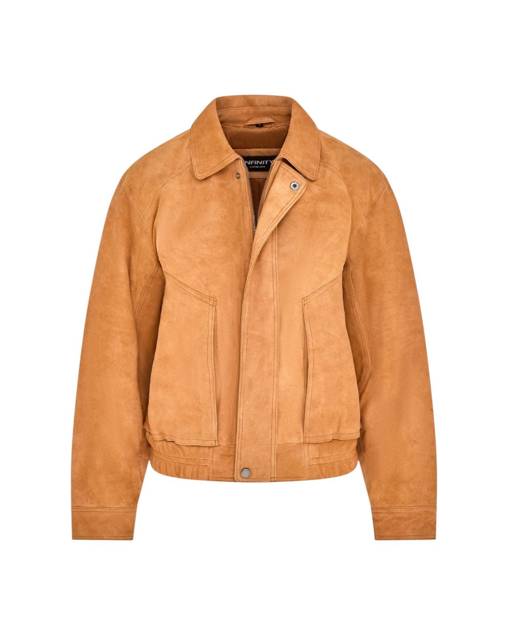 Infinity Leather Brown Biker Blouson Bomber Oversized Jacket