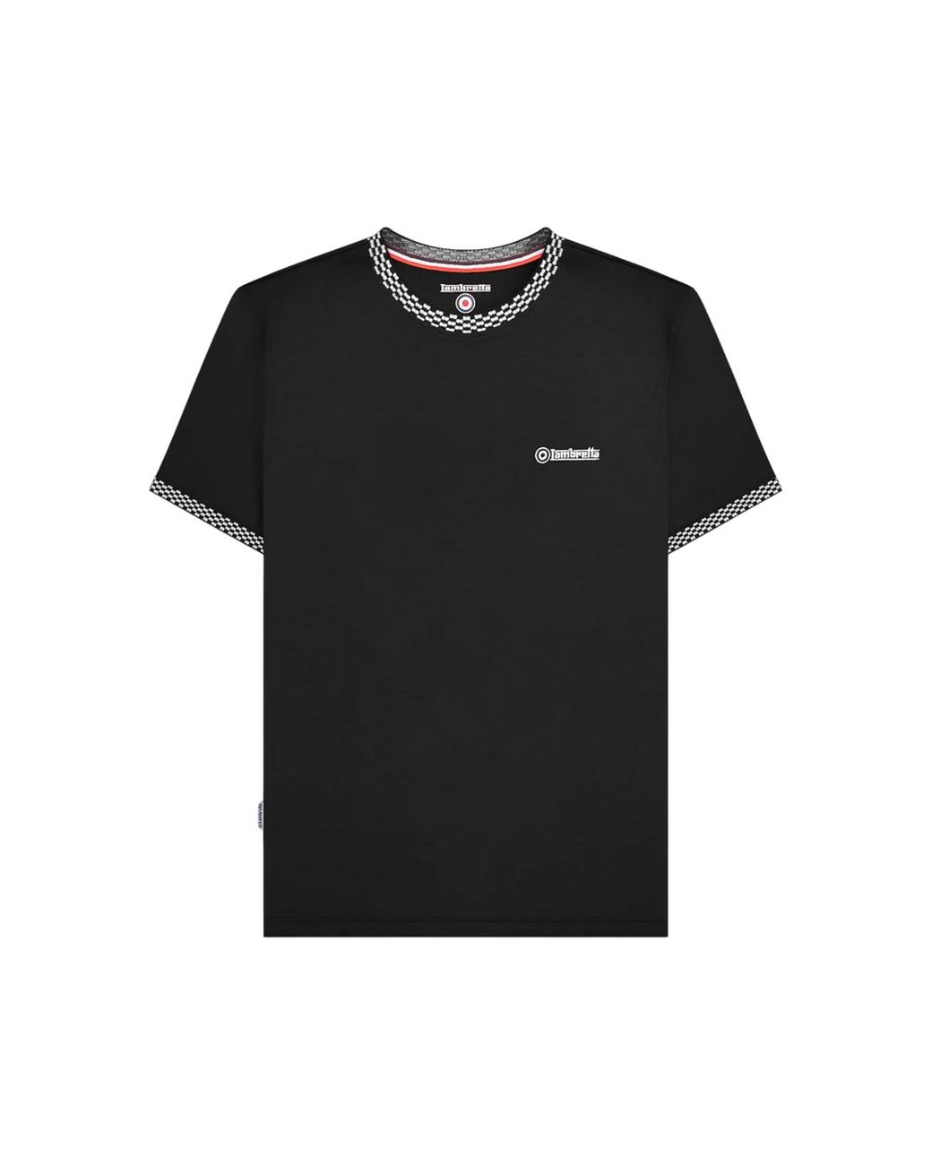 Lambretta Black Two Tone Ringer T-Shirt Cotton for men
