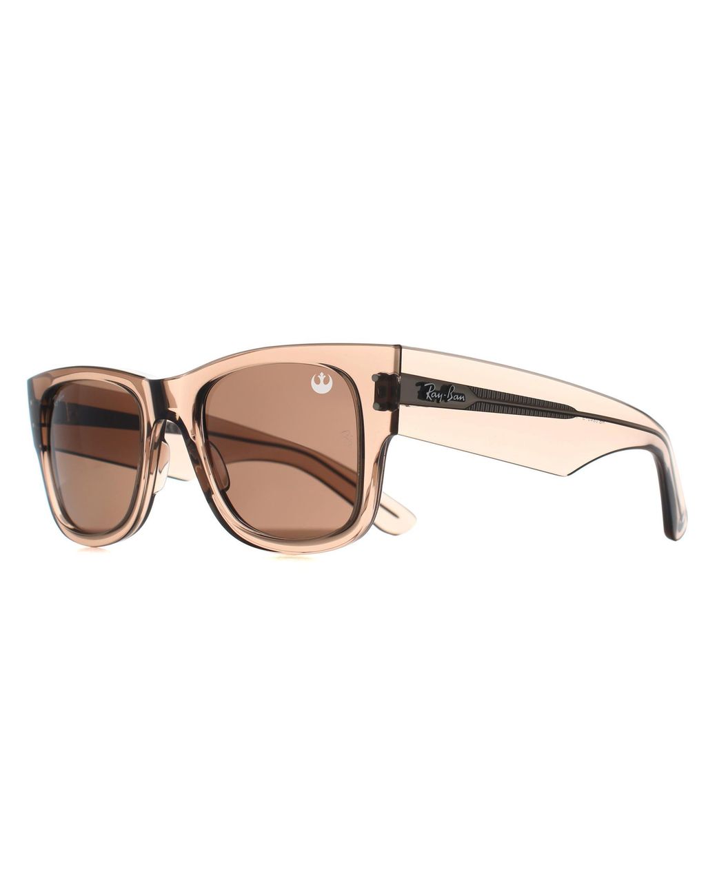Ray-Ban Brown Square Transparent Light Dark Rb0840S Mega Wayfarer