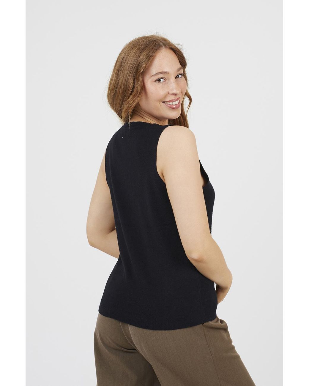 Brave Soul Black Button Through Knitted Waistcoat