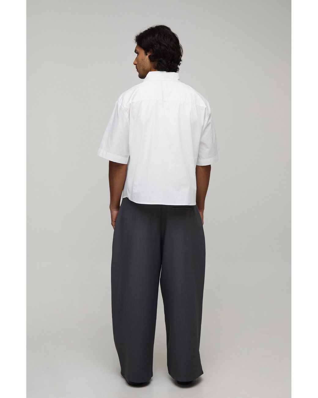BoohooMAN Black Tailored Wide Leg Suit Trousers