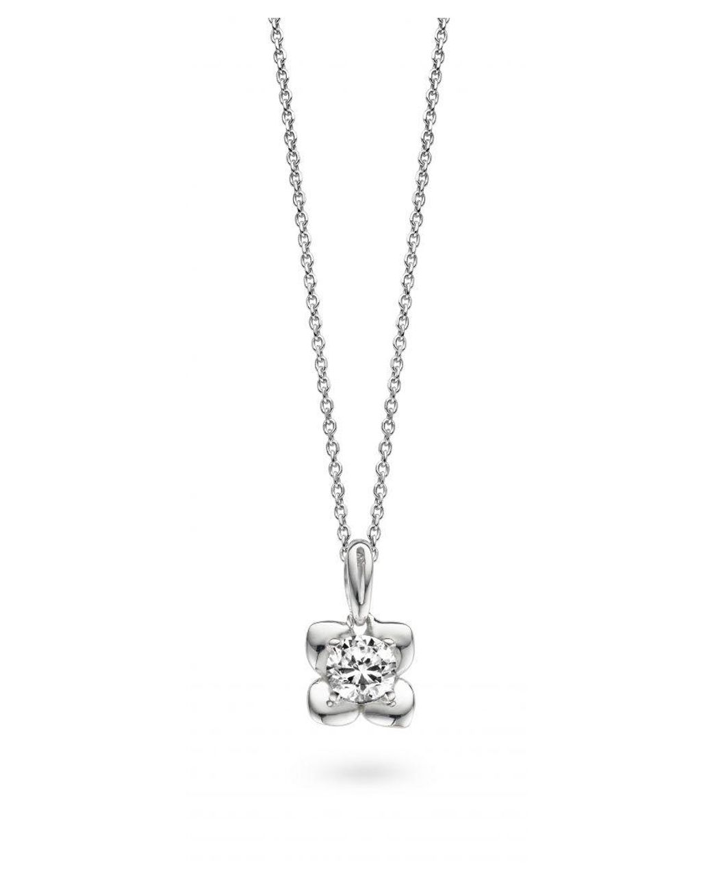 Orphelia Black 925 Sterling Chain With Pendant
