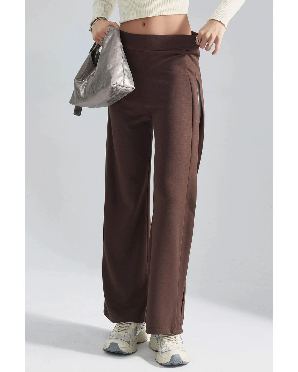 Hiccup Brown Modal Touch Stripe Detail Pants