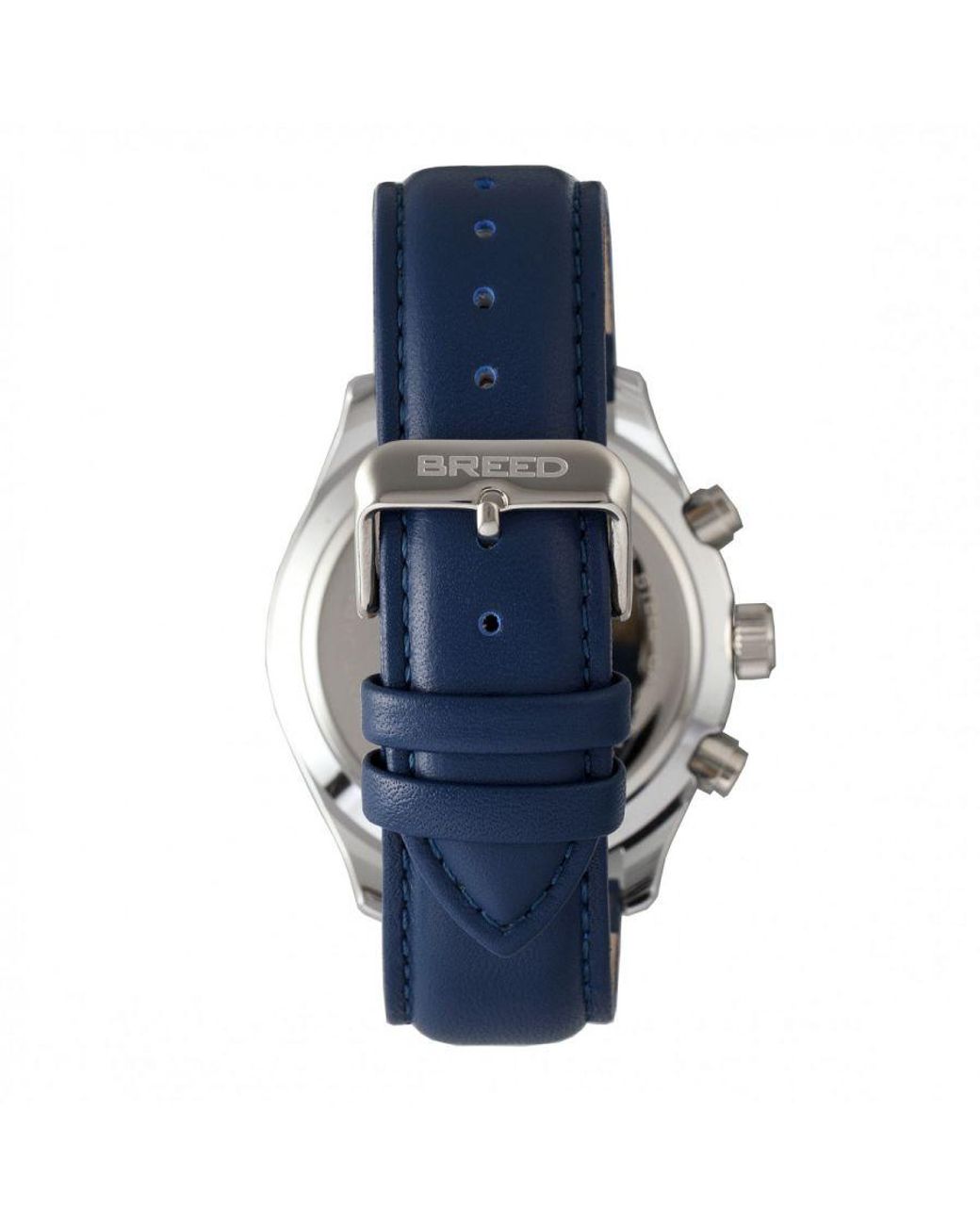 Breed Blue Maverick Chronograph Leather-Band Watch W/Date for men