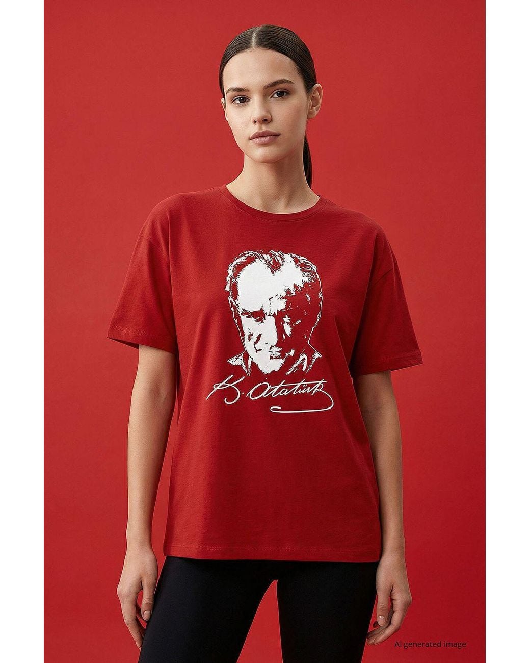 TOMMY LIFE Red Cotton Elastane T-Shirt