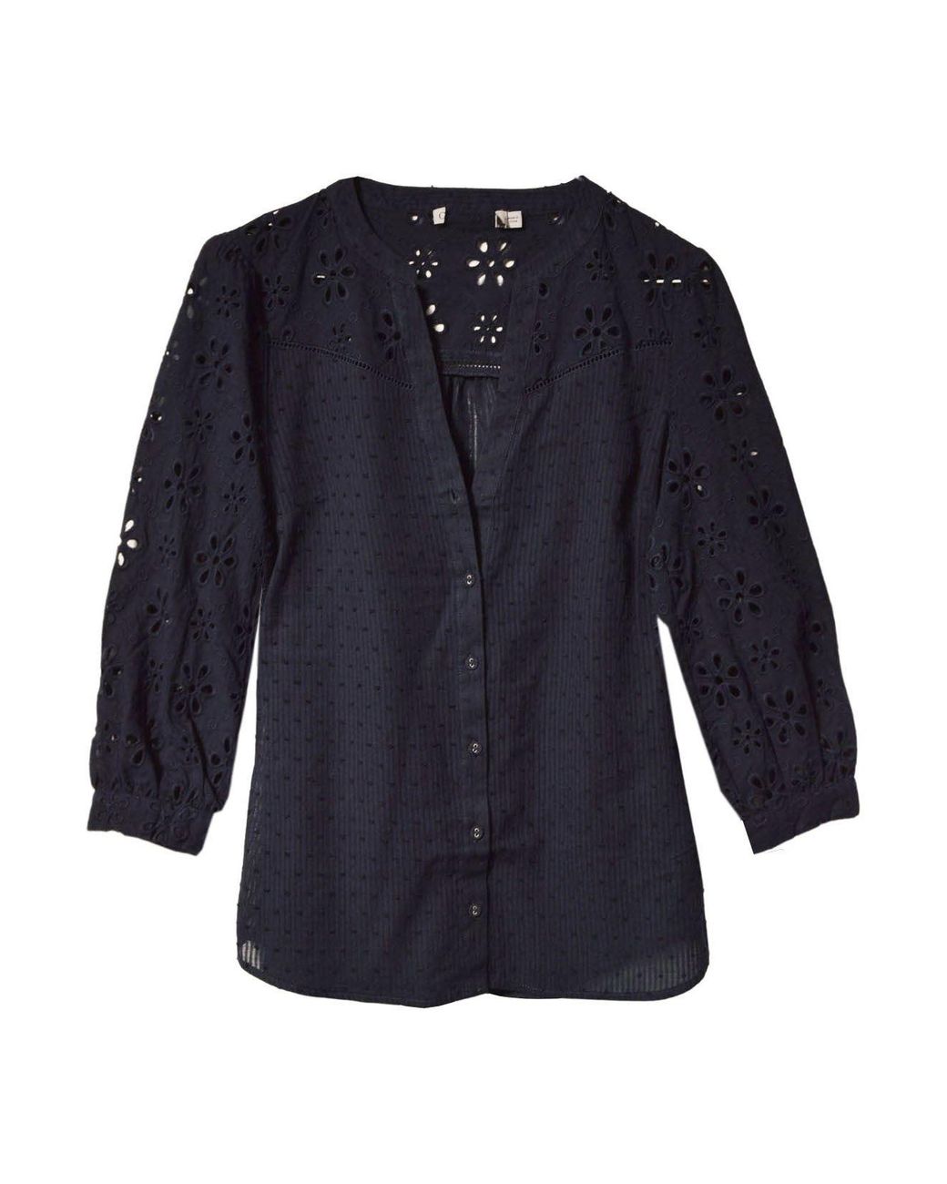 Oasis Blue Broderie Dobby Blouse