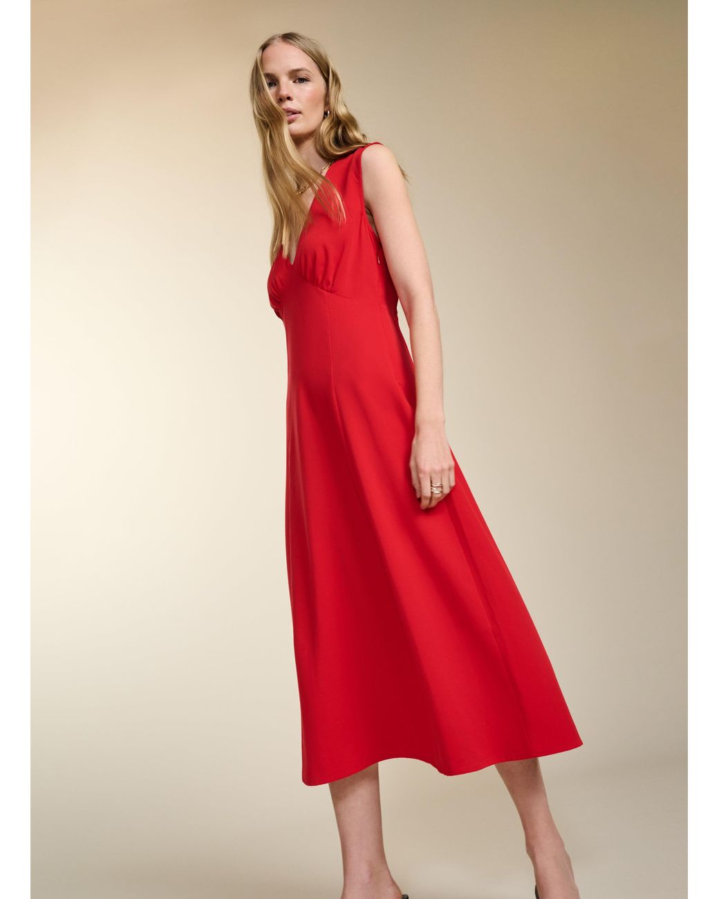 Baukjen Red Carmen Dress With Tencel