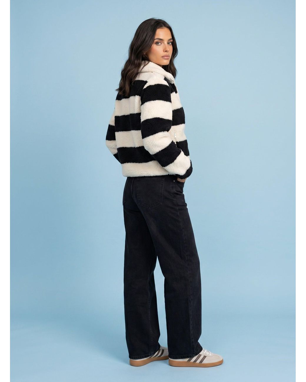 Urban Bliss Blue Stripe Fleece Jacket