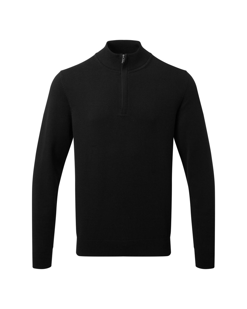 Asquith & Fox Black Cotton Blend Zip Sweatshirt for men