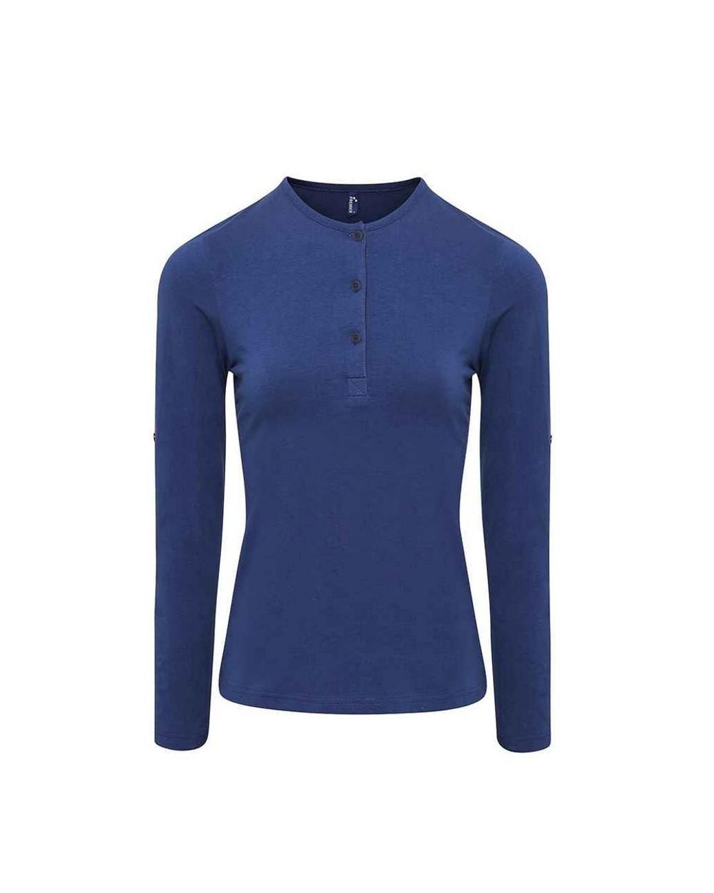 PREMIER Blue Ladies Long John Plain Roll Sleeve T-Shirt Denim)