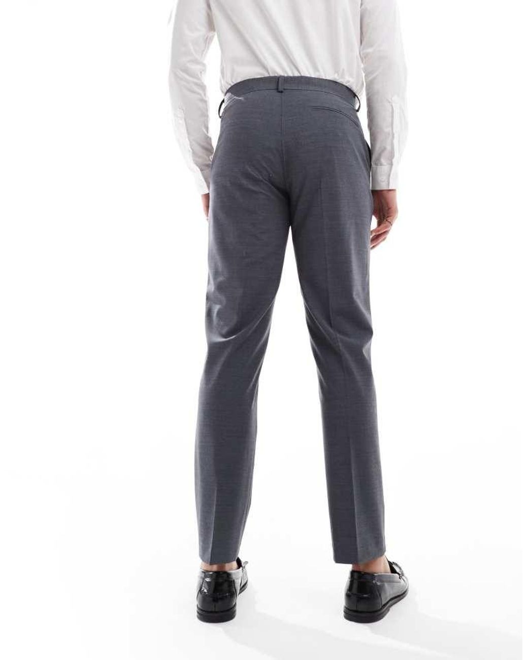 ASOS Blue Washable Slim Suit Trousers With Lightweight Worsted Wool for men
