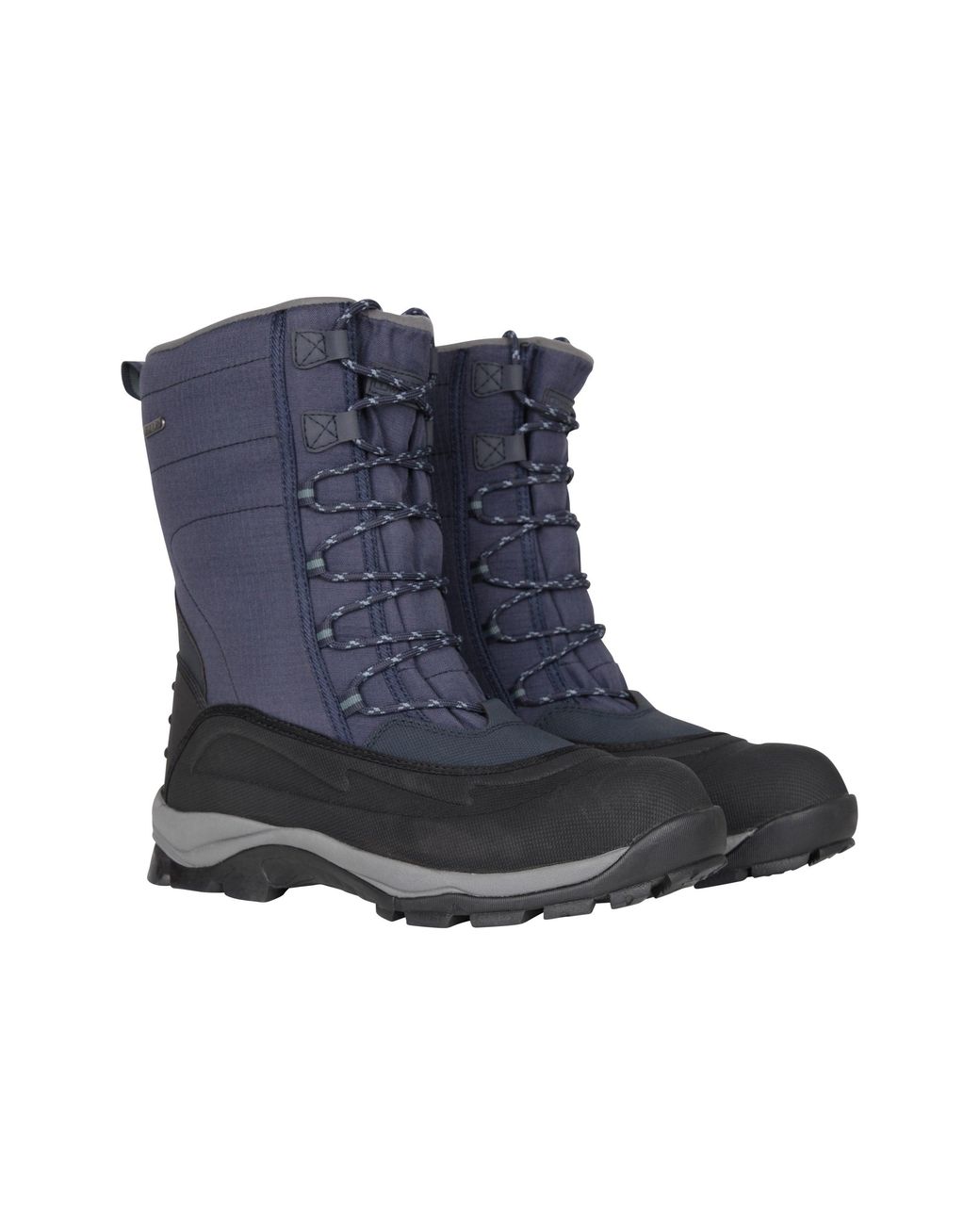 Mountain Warehouse Blue 'Park' Snow Boots Sherpa Lined Proof Winter Shoes Textile for men