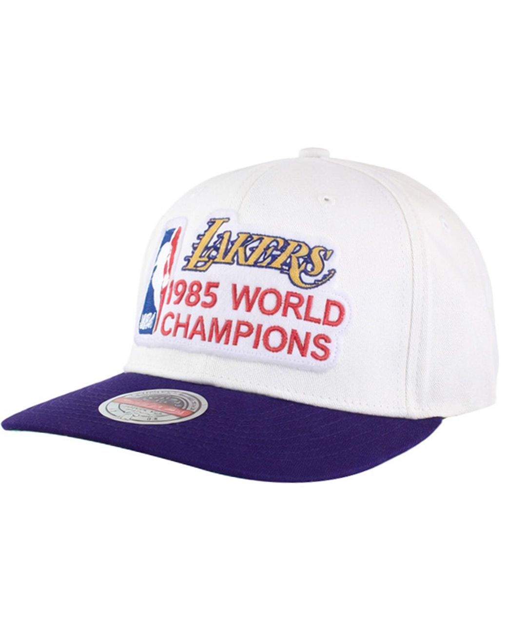 Mitchell & Ness White Nba Los Angeles Lakers 1985 World Champions Cap Cotton