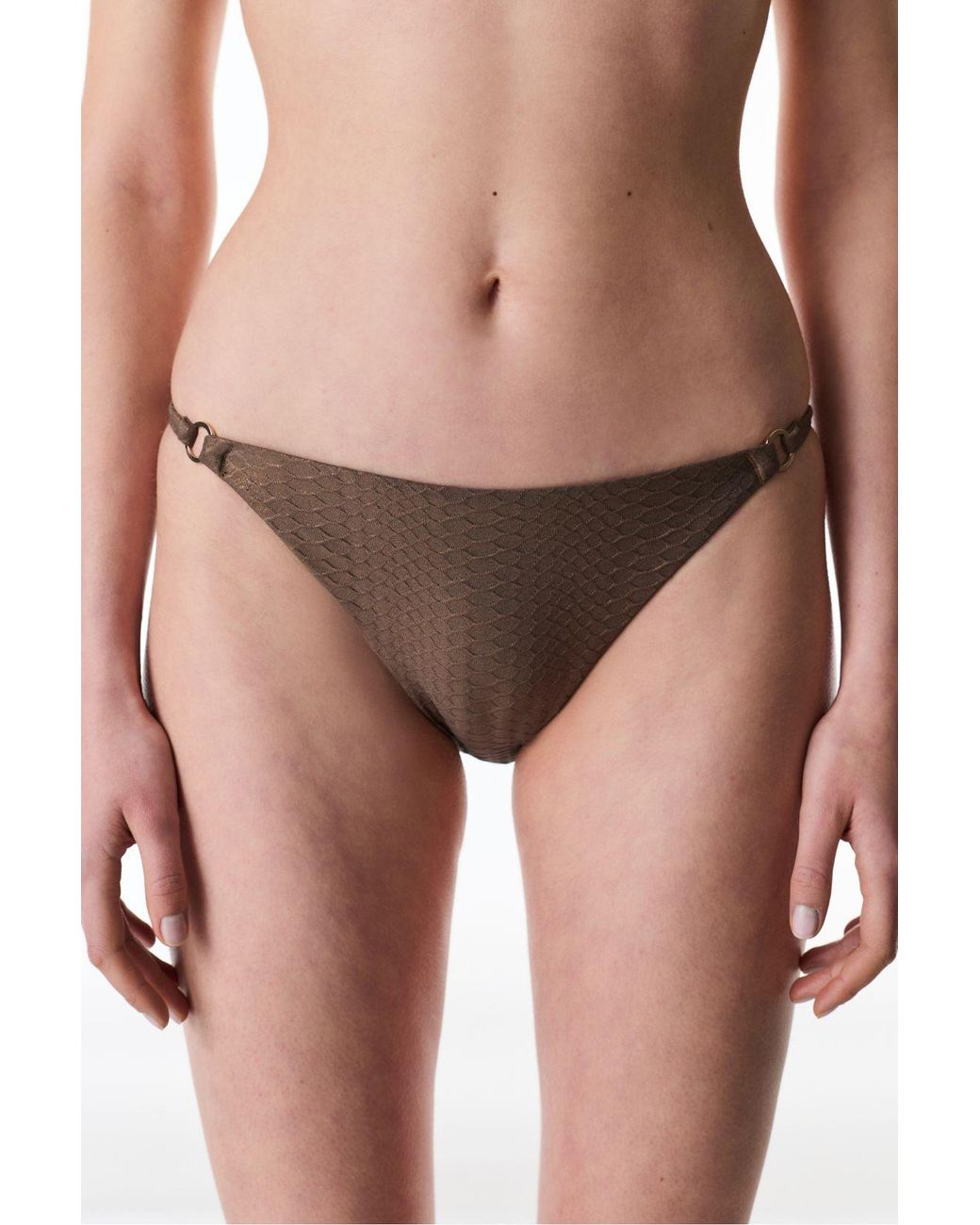 Penti Brown Side Shimmer Mid-Waist Bikini Bottom