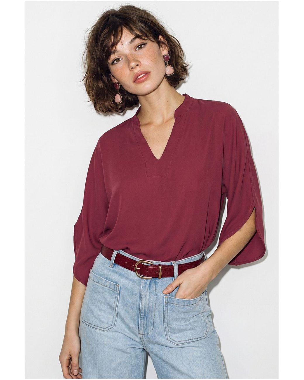 Bianco Lucci Red Blouse