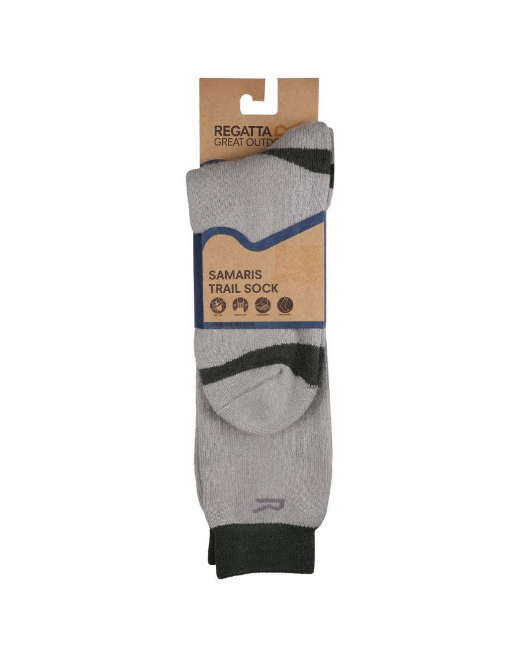Regatta Gray Great Outdoors Two Tone Wellington Boot Socks (1 Pair) (Dark Steel) for men