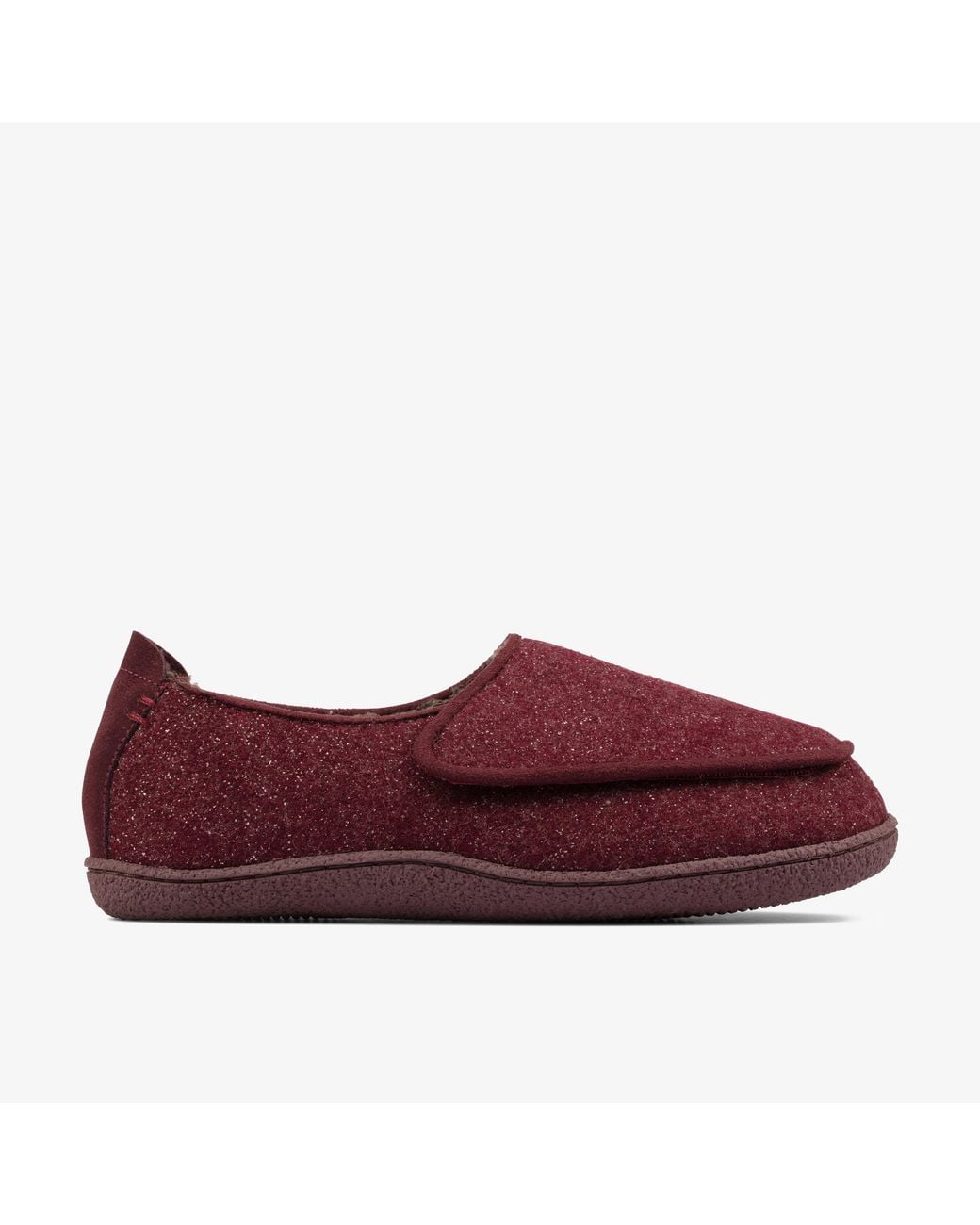 Clarks Red Home Charm Burgundy Intrest Slippers