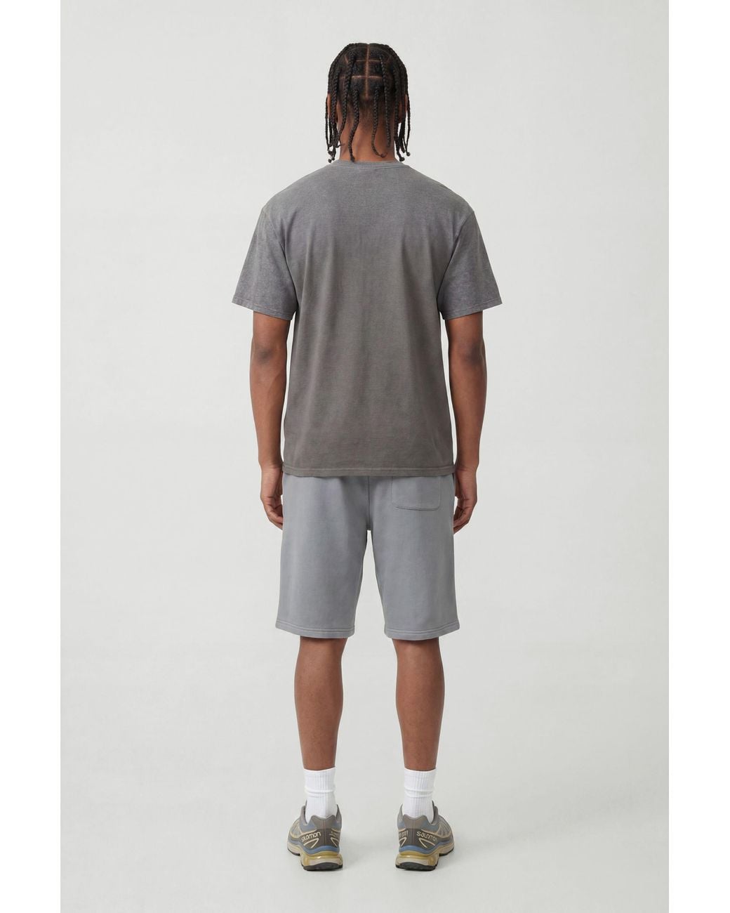 BoohooMAN Gray Oversized Worldwide Graffiti Print Spray Wash T-Shirt Cotton for men