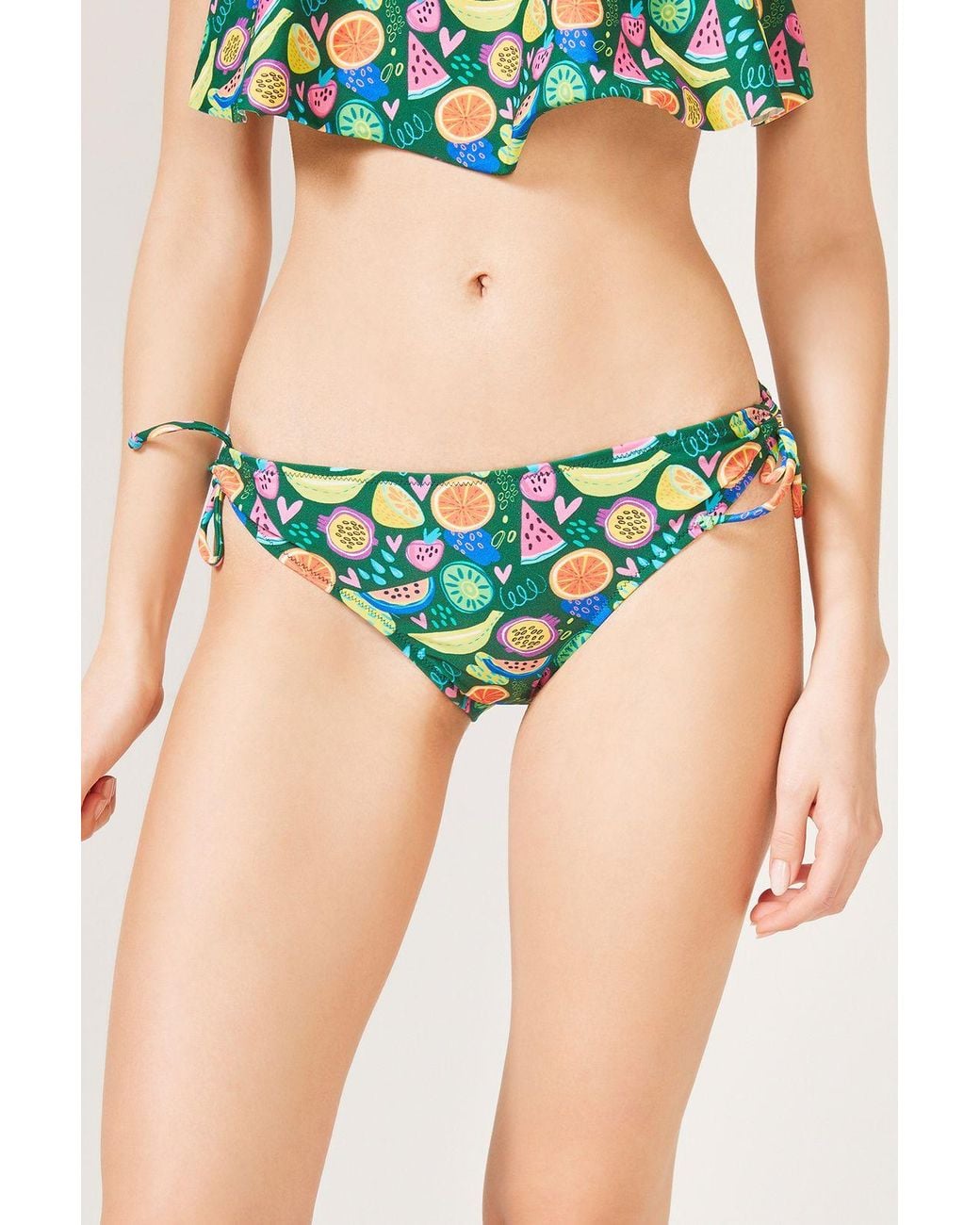 Penti Blue Fruit Print Tie-Side Bikini Bottoms