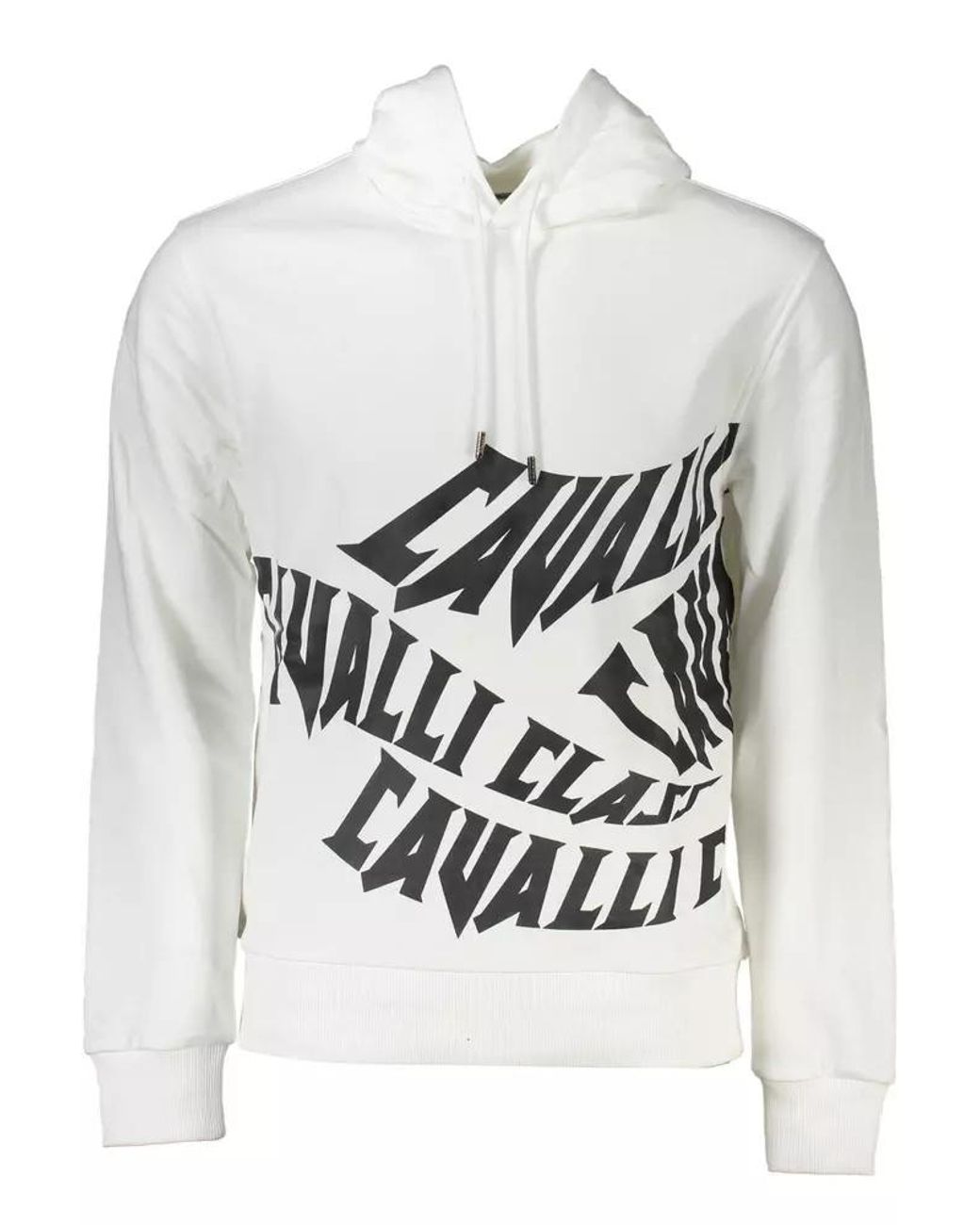 Roberto Cavalli White Logo Hoodie Model Ca21273 for men