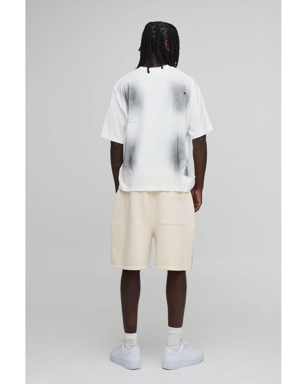 BoohooMAN Multicolor Regular Fit Spray Washed Jersey Short for men