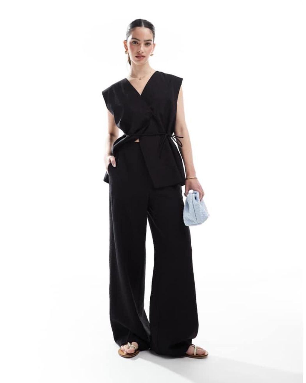 Object Blue High Waisted Tailored Trouser Co-Ord