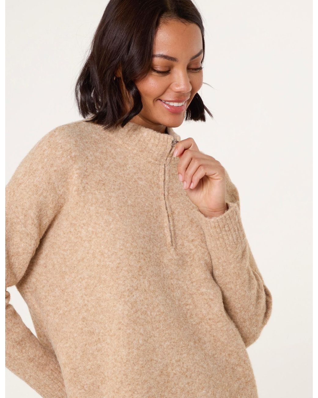 Blue Vanilla Natural Half Zip Jumper