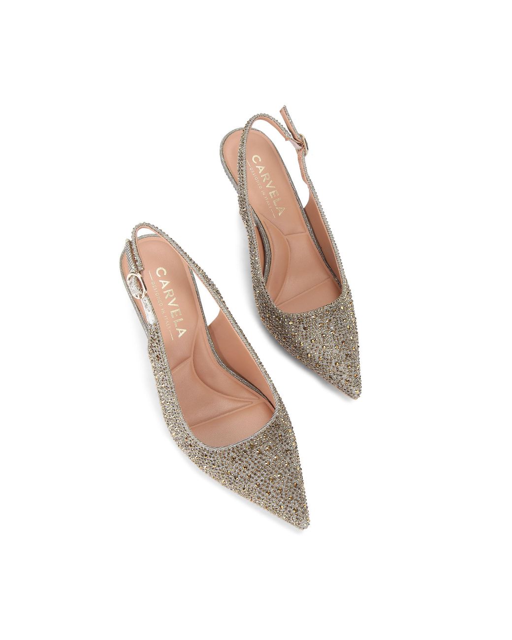 Carvela Kurt Geiger Metallic Spirit Sling Jewel Heels